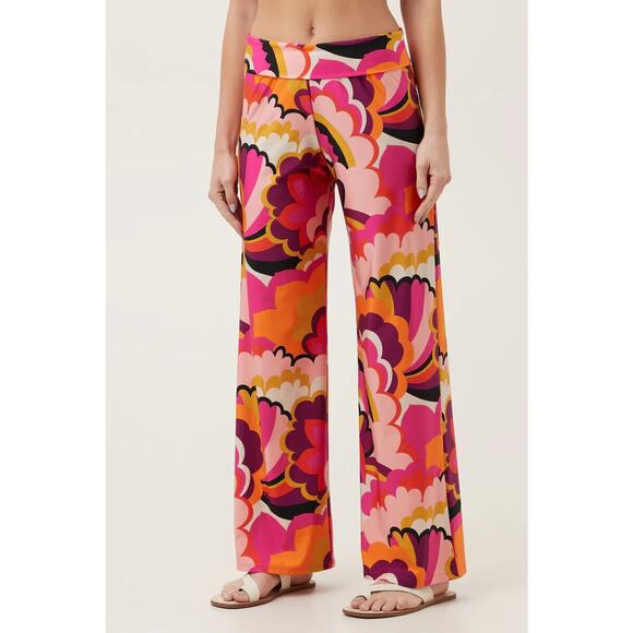 NEW Trina Turk Fan Faire Swim Pant Cover Up Pull On Wide Leg Size Small $162 - Picture 2 of 8